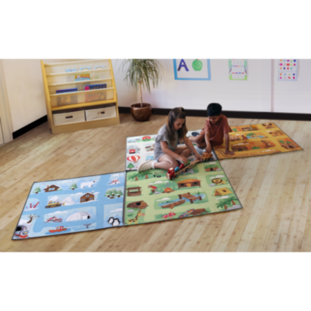 Small World Road Map Set of 2 Indoor/ Outdoor Carpets