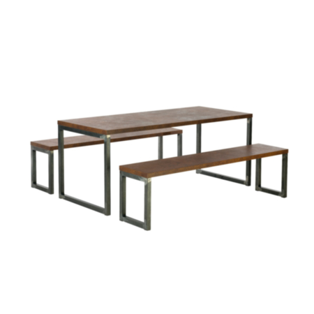 Worx 12 Seater Rustic Canteen Dining Table &amp; Bench Set