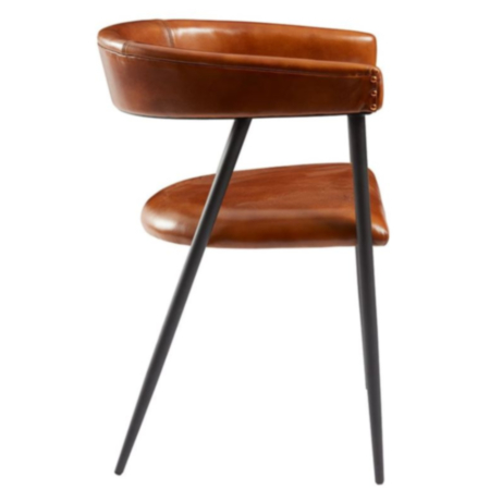 Mario Bistro Armchair Bruciato Leather - Tawny