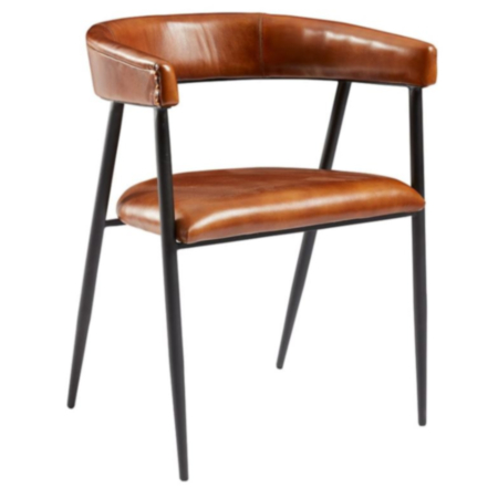 Mario Bistro Armchair Bruciato Leather - Tawny