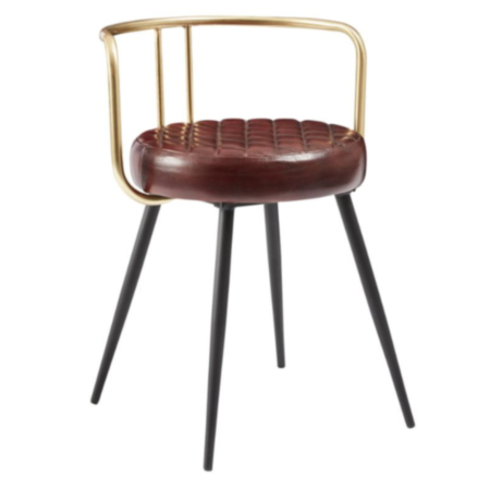 Aulenti Cocktail Low Bar Stool - Claret Red Leather