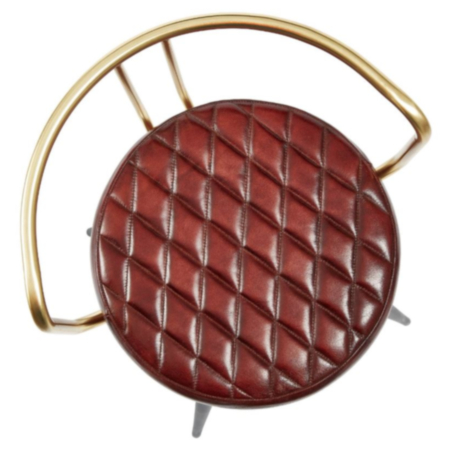 Aulenti Cocktail Bar Stool - Claret Red Leather