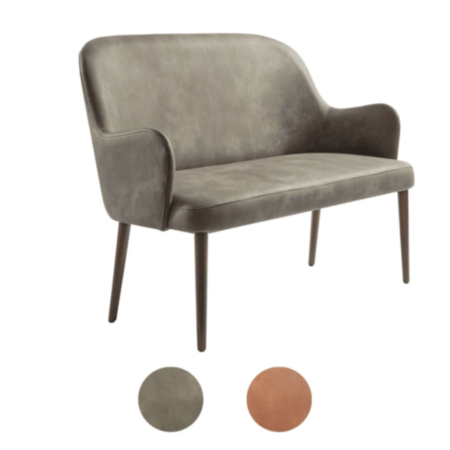 Aztec Faux Leather Bistro Straight Leg Two Seater Sofa