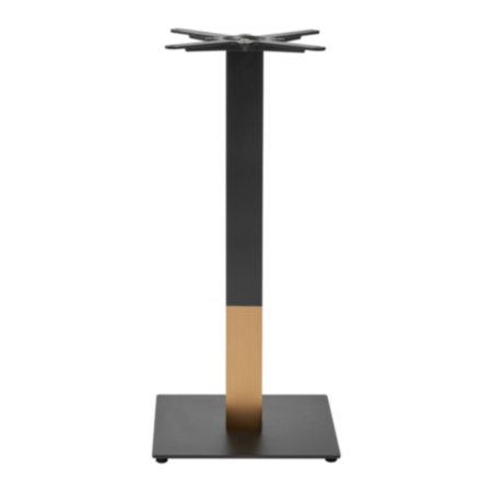 Boston Sleek Black and Gold Small Square Café and Bistro Table Base