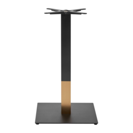 Boston Sleek Black and Gold Large Square Café and Bistro Table Base