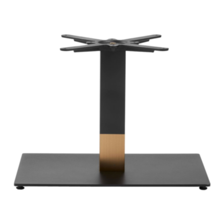 Boston Sleek Black and Gold Small Rectangle Café and Bistro Table Base