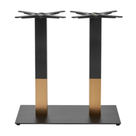 Boston Sleek Black and Gold Large Rectangle Café and Bistro Table Base