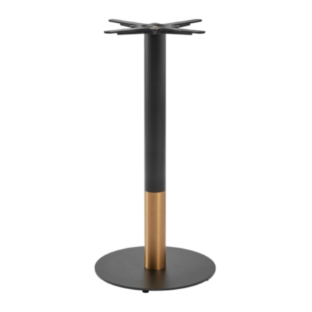 Boston Sleek Black and Gold Small Round Café and Bistro Table Base