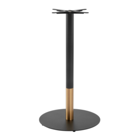 Boston Sleek Black and Gold Large Round Café and Bistro Table Base