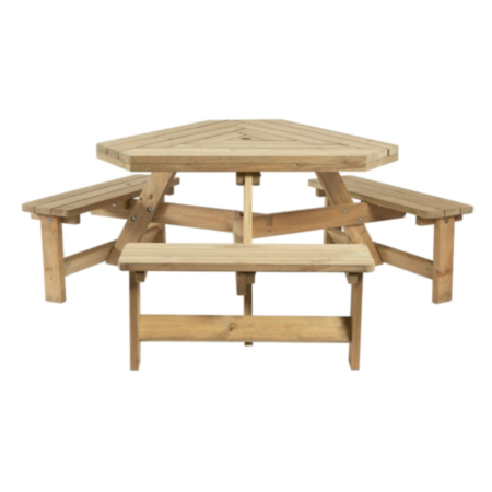 Winer Diner Triangular Wooden Picnic Table - 6 Seater