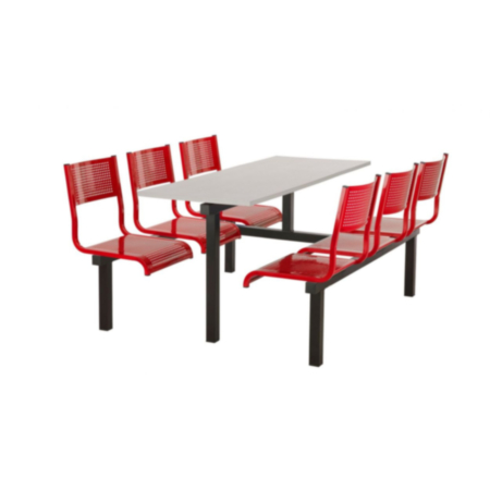 Barrett Metal Perforated 6 Seater Fast Food Seating Unit with 2 Way Access 